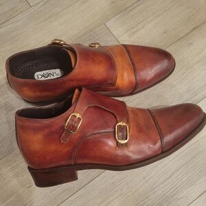 DON'S FOOTWEAR MEN'S DOUBLE MONK STRAP HAND MADE LEATHER SHOES SIZE 13